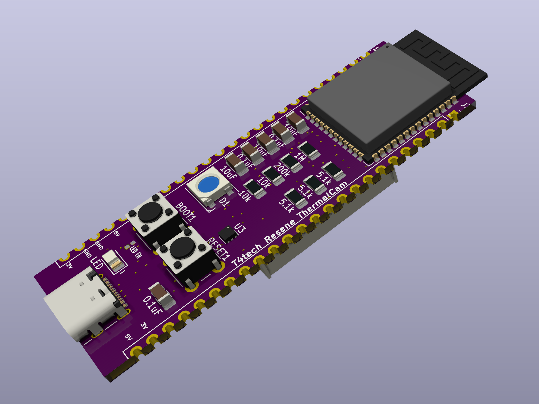 Custom T4tech Resene ThermalCam electronics render